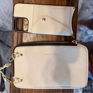Bandolier Cream iPhone 12 Pro cases and cream crossbody Set